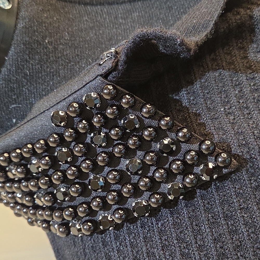 Nwt XL Sioni black sweater with Stone And Removable Collar - Picture 14 of 15